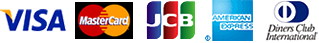 VISA、MASTER、JCB、AMEX、DINERS