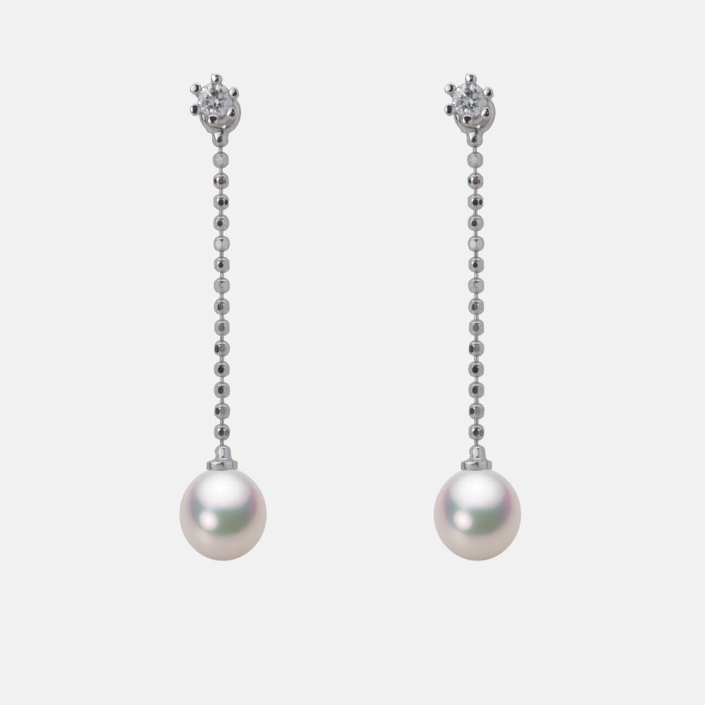 5.0mm アコヤ真珠ピアス （ホワイトピンク・マリン）