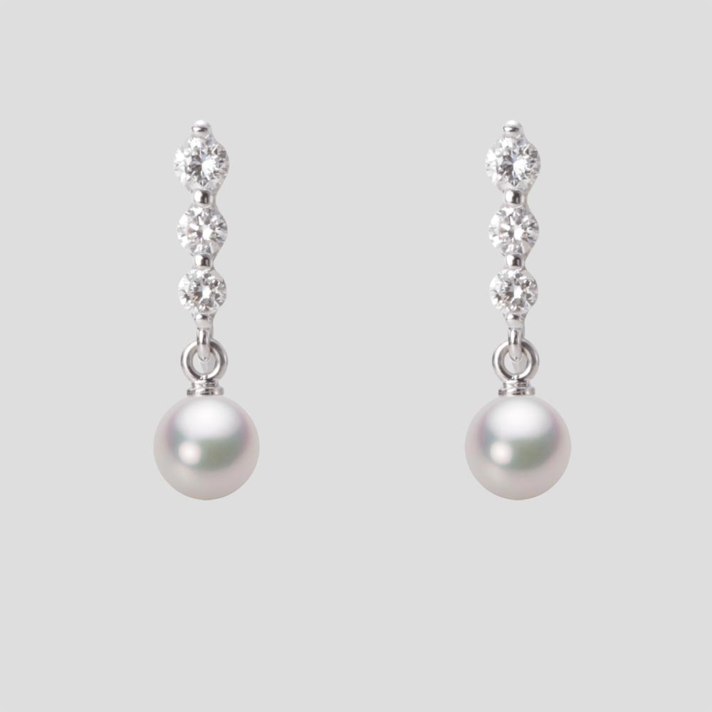 5.0mmアコヤ真珠イヤリング（ホワイトピンク・マリン）