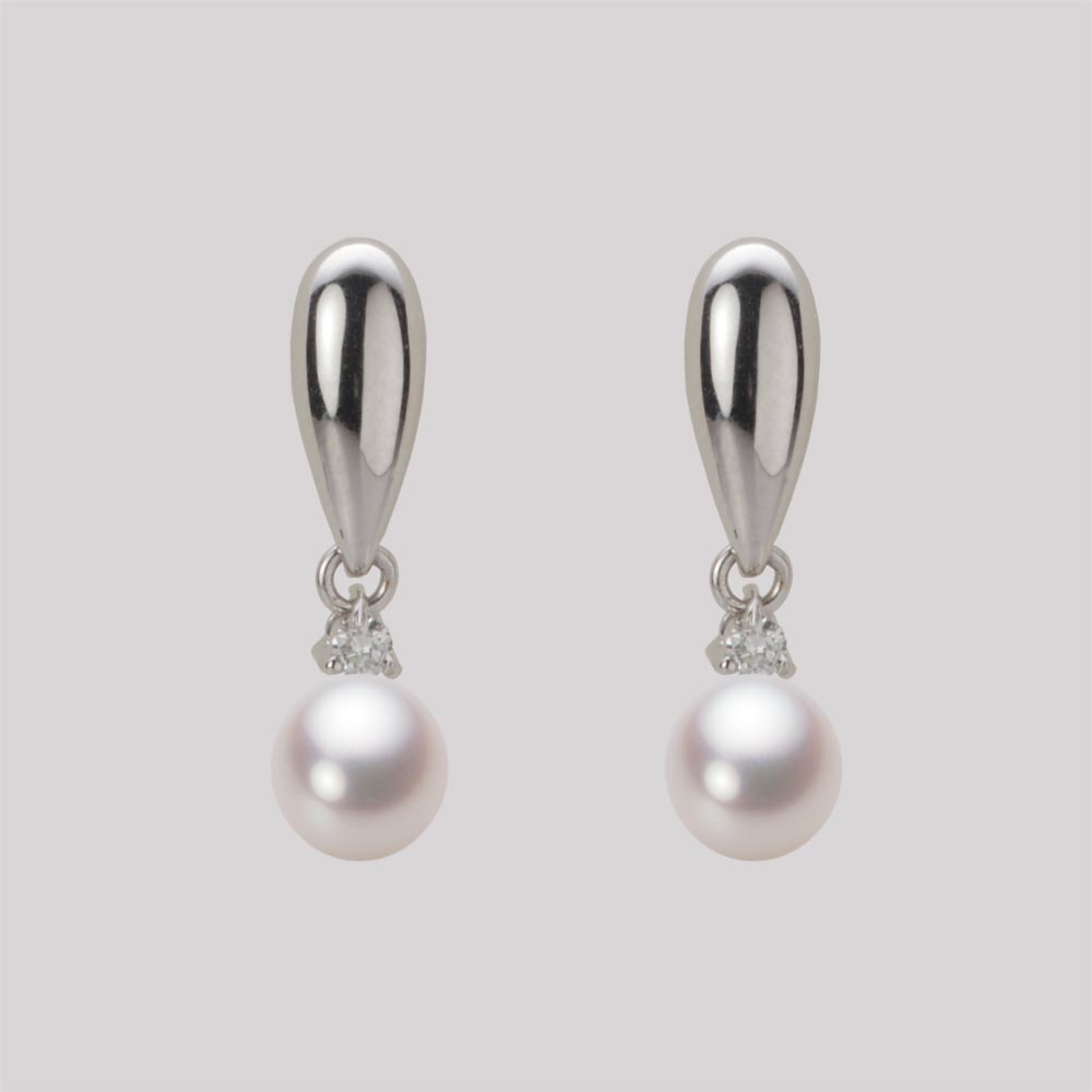 5.5mm アコヤ真珠ピアス （ホワイトピンク・ロゼ）