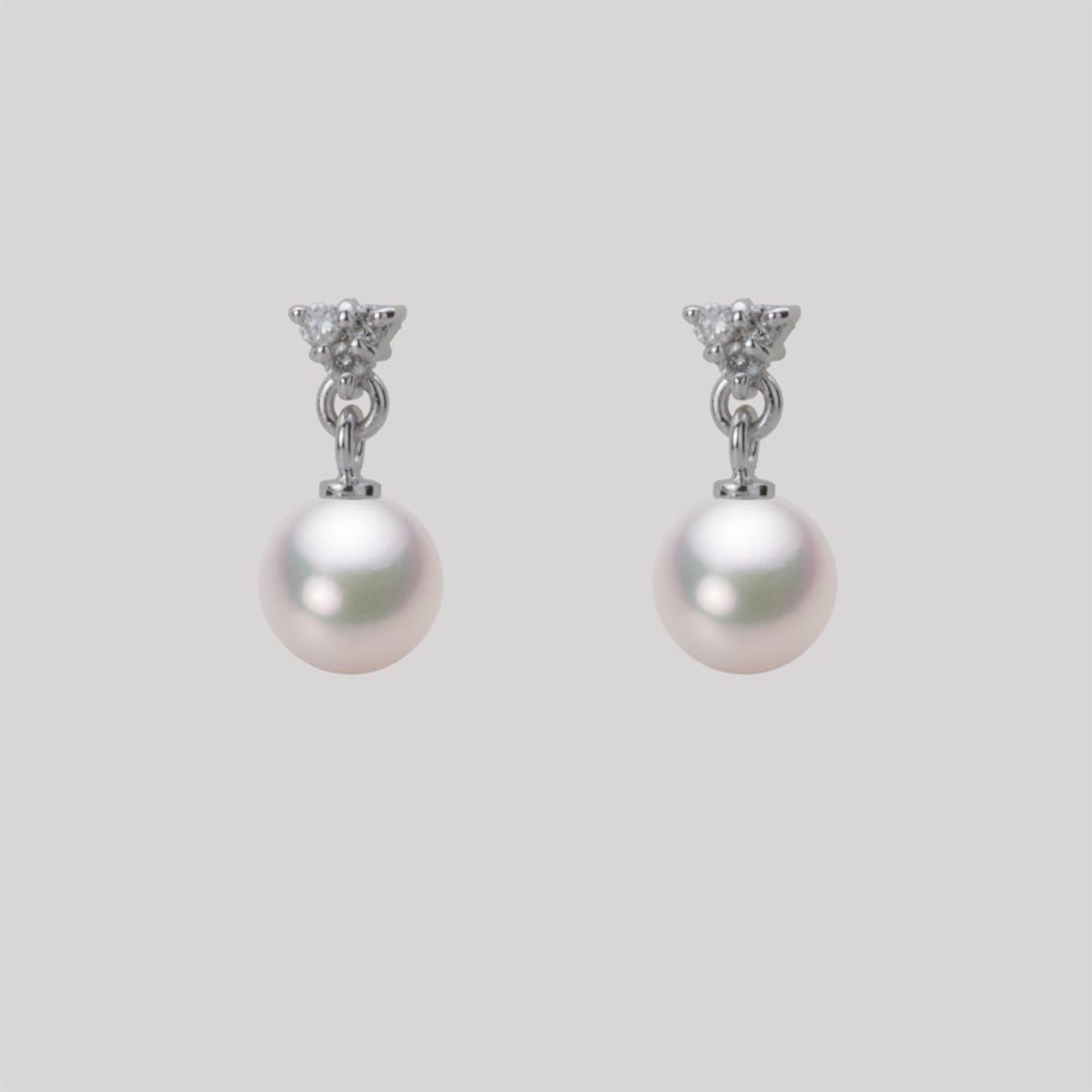 5.5mmアコヤ真珠ピアス（ホワイトピンク・マリン）