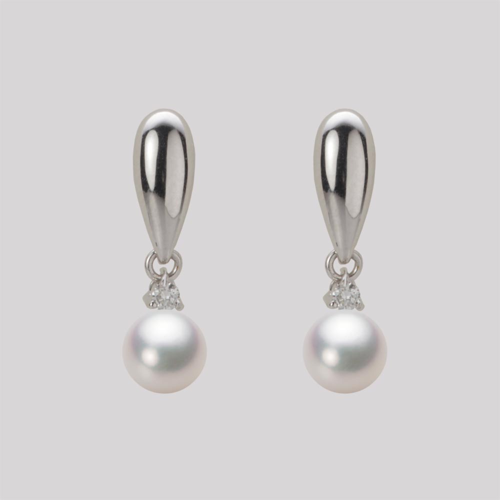 5.5mmアコヤ真珠ピアス（ホワイトピンク・マリン）