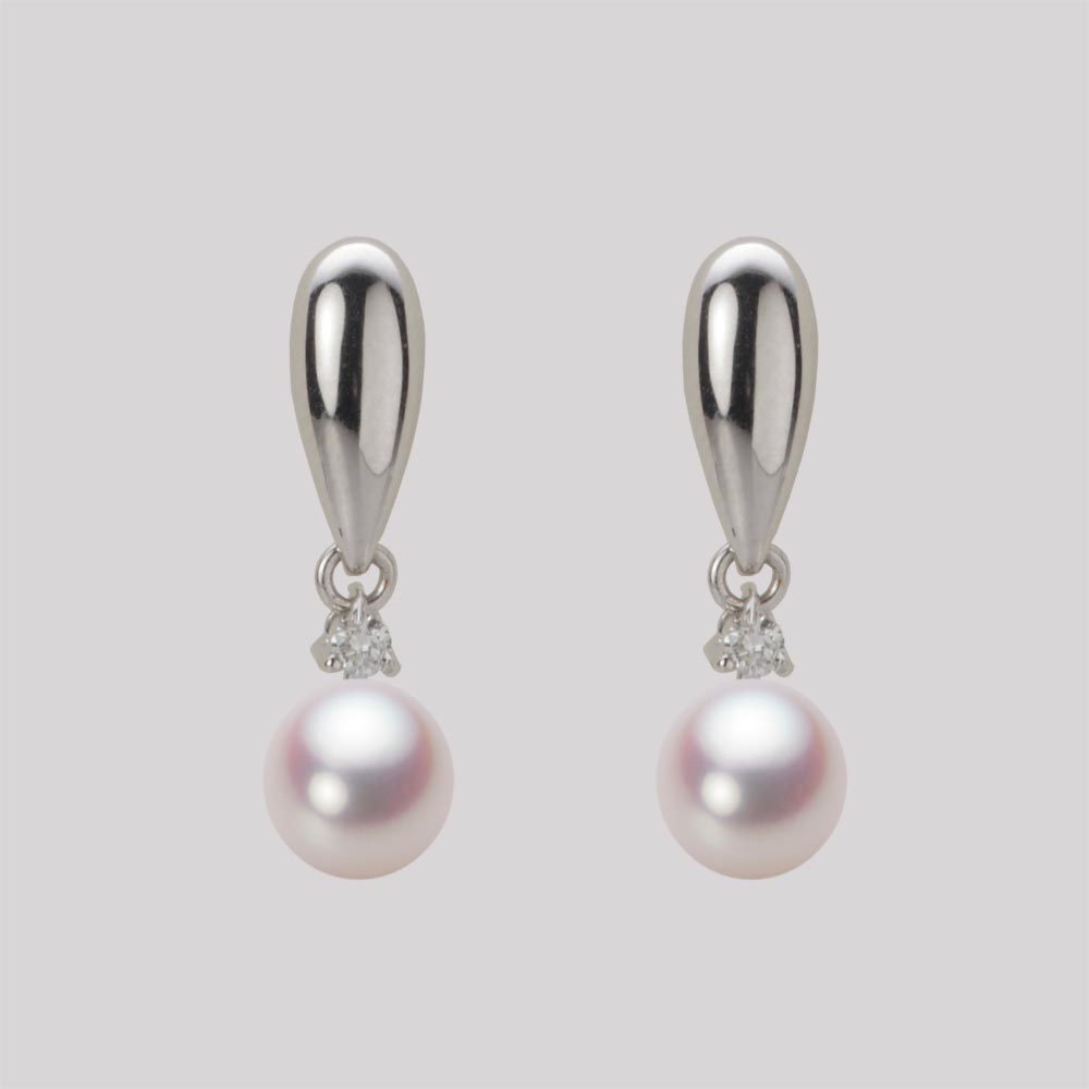 6.0mm アコヤ真珠ピアス （ホワイトピンク・ロゼ）