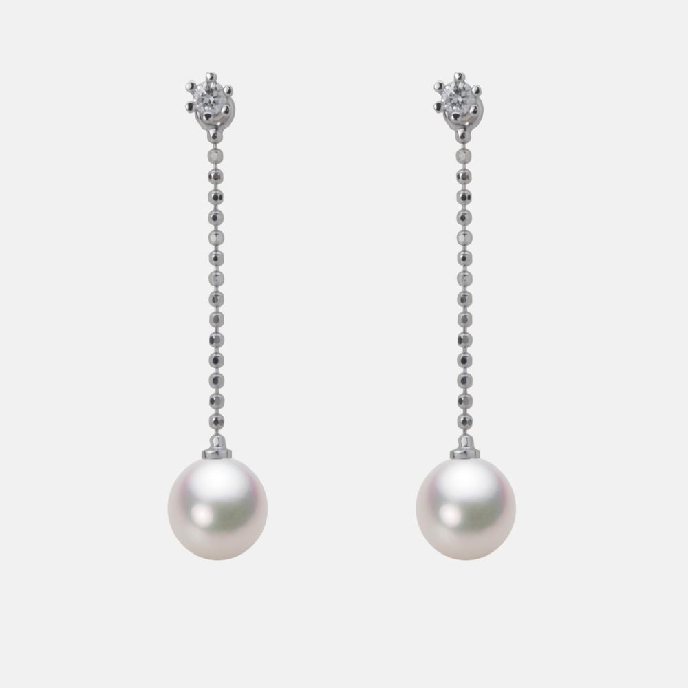 6.0mm アコヤ真珠ピアス （ホワイトピンク・マリン）