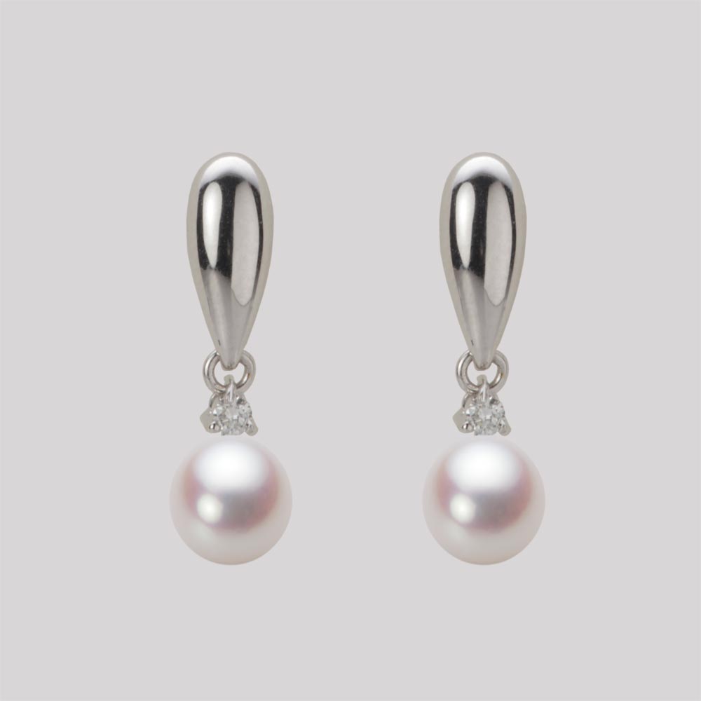 6.0mm アコヤ真珠ピアス （ホワイトピンク・ロゼ）