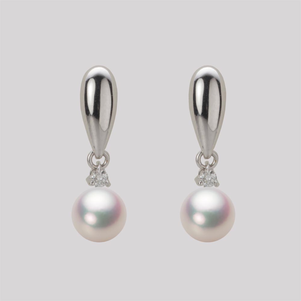 6.0mmアコヤ真珠ピアス（ホワイトピンク・マリン）