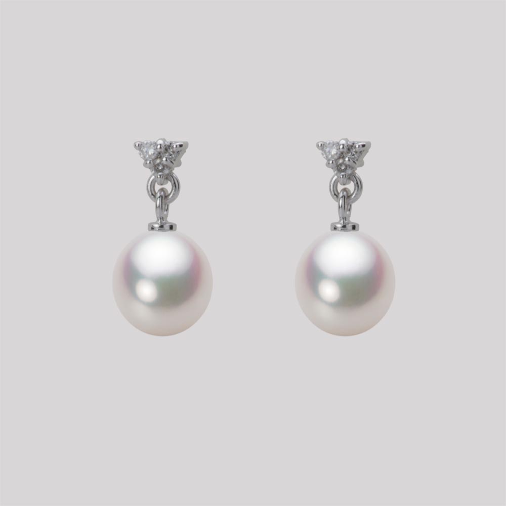 6.5mm アコヤ真珠ピアス （ホワイトピンク・マリン）