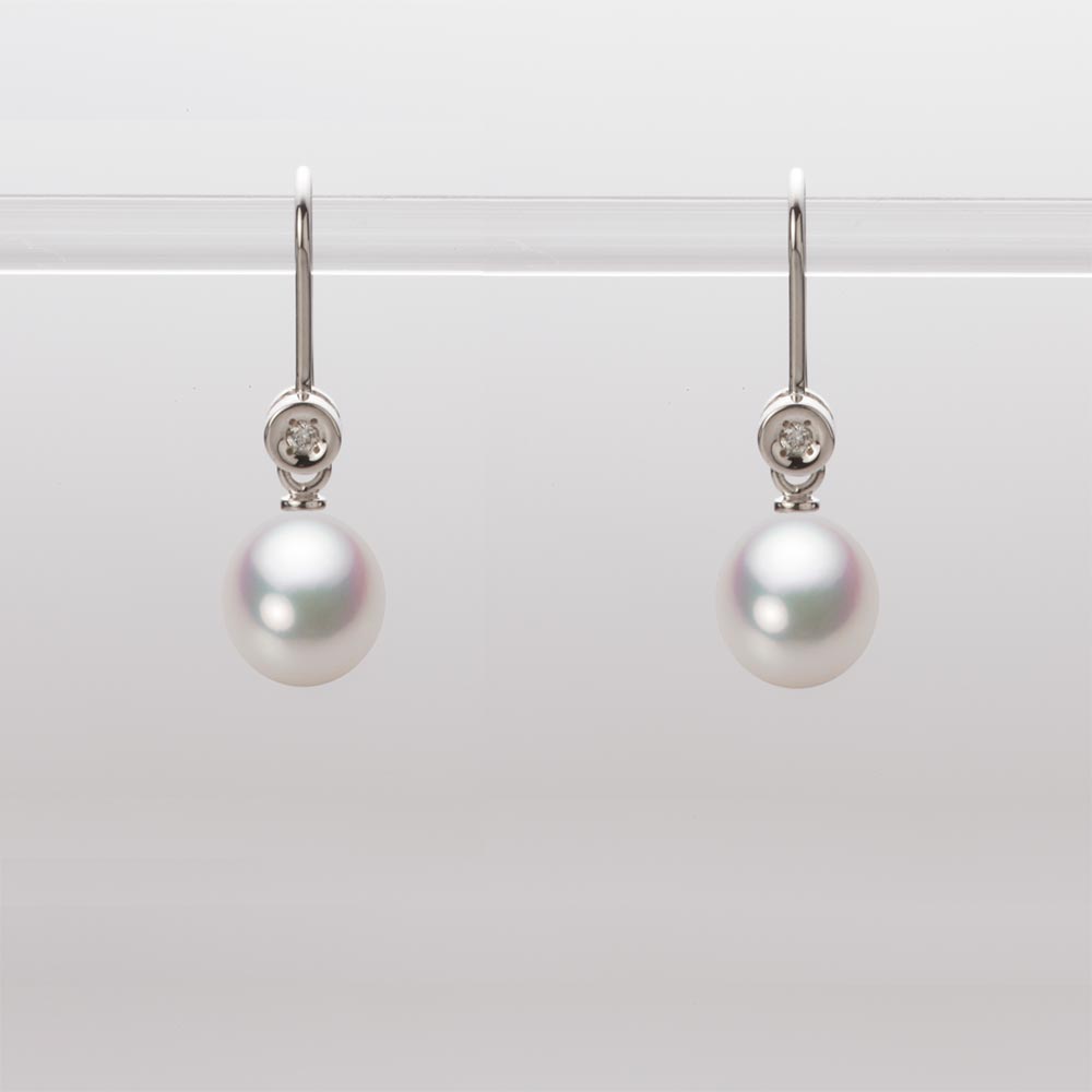 6.5mm アコヤ真珠ピアス （ホワイトピンク・マリン）