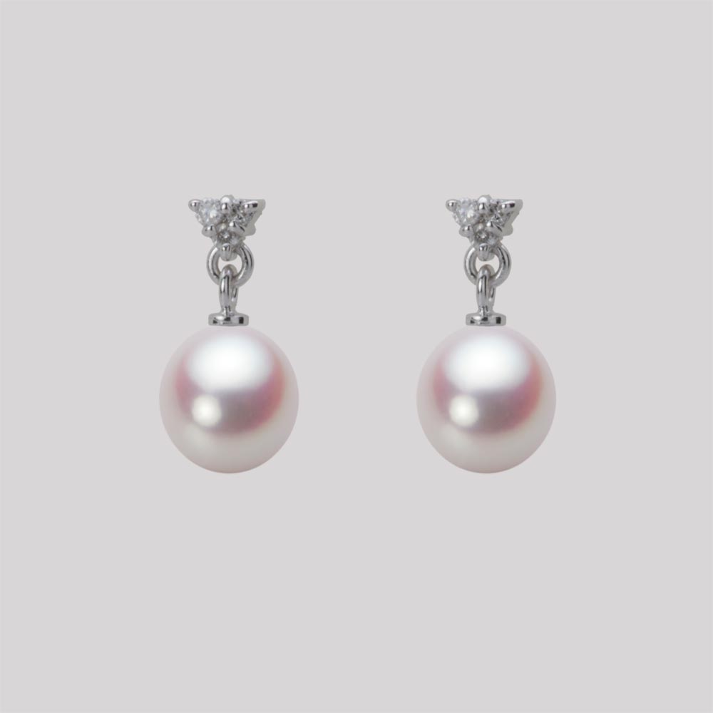 6.5mm アコヤ真珠ピアス （ホワイトピンク・ロゼ）