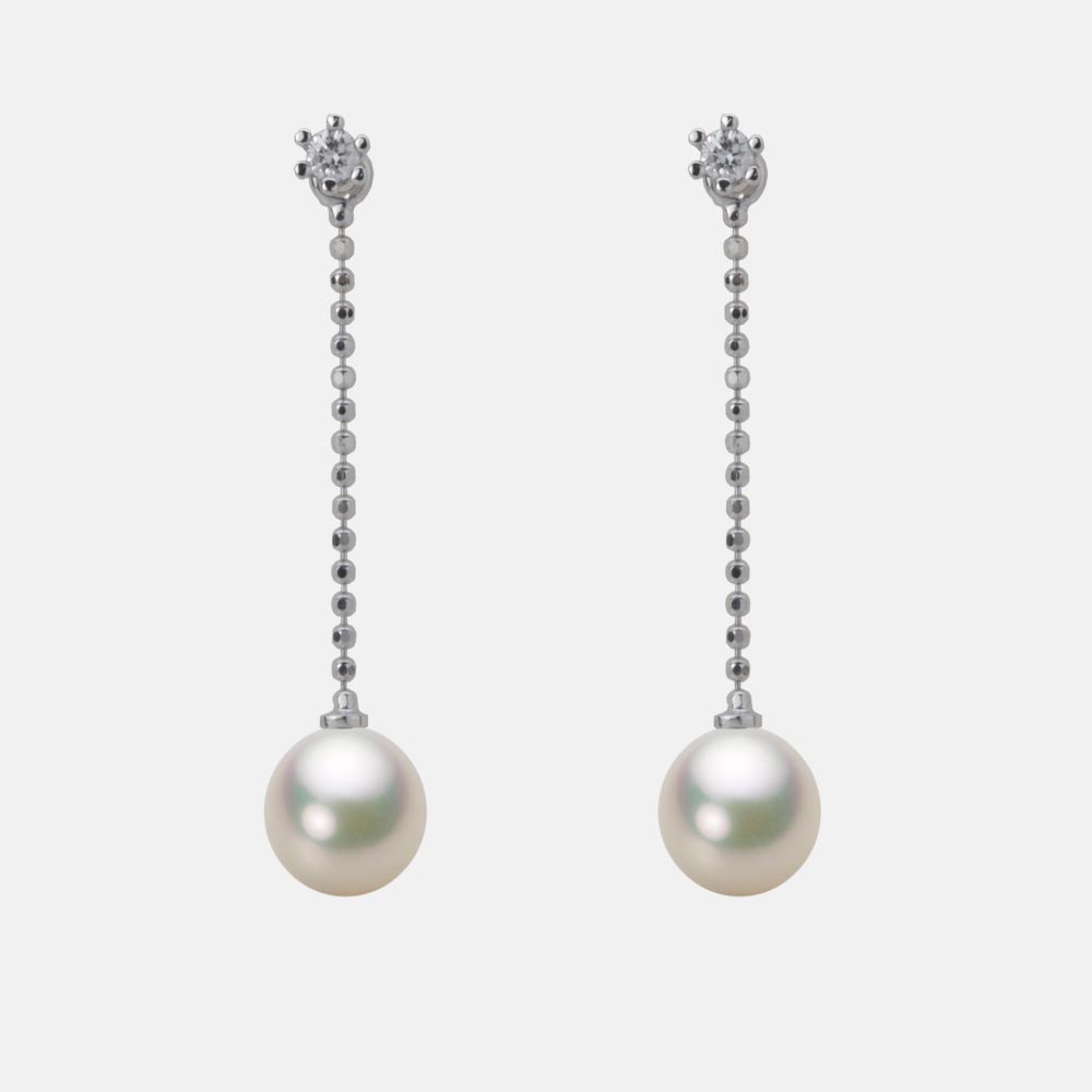 6.5mm アコヤ真珠ピアス （シャンパンホワイト）