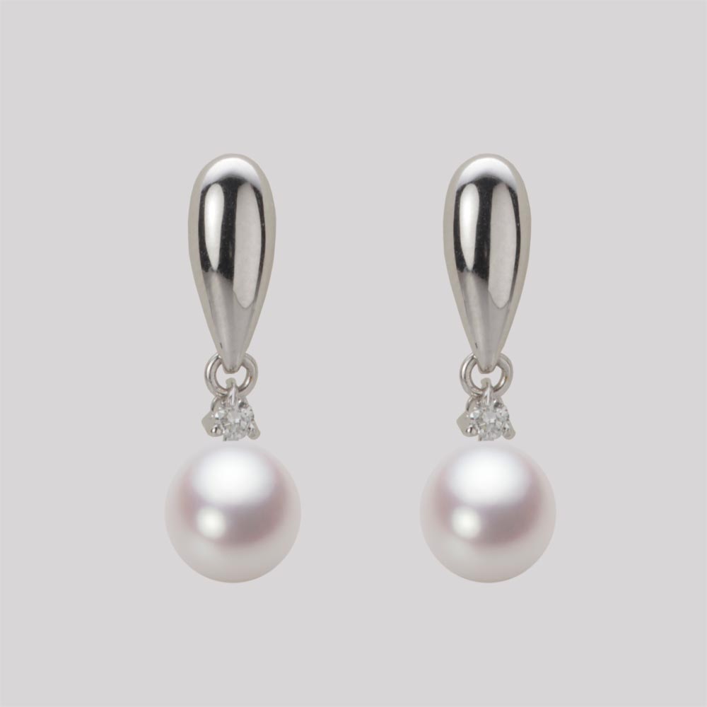 6.5mm アコヤ真珠ピアス （ホワイトピンク・ロゼ）