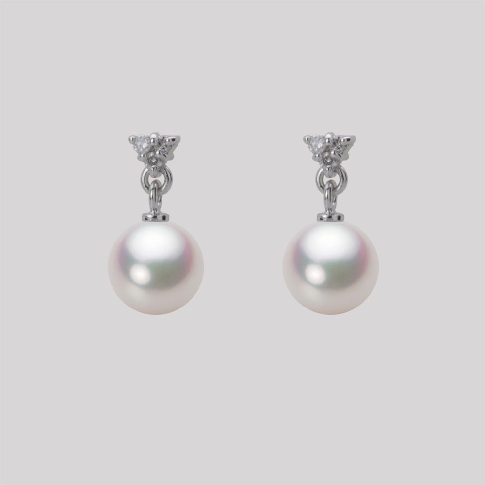 6.5mmアコヤ真珠ピアス（ホワイトピンク・マリン）