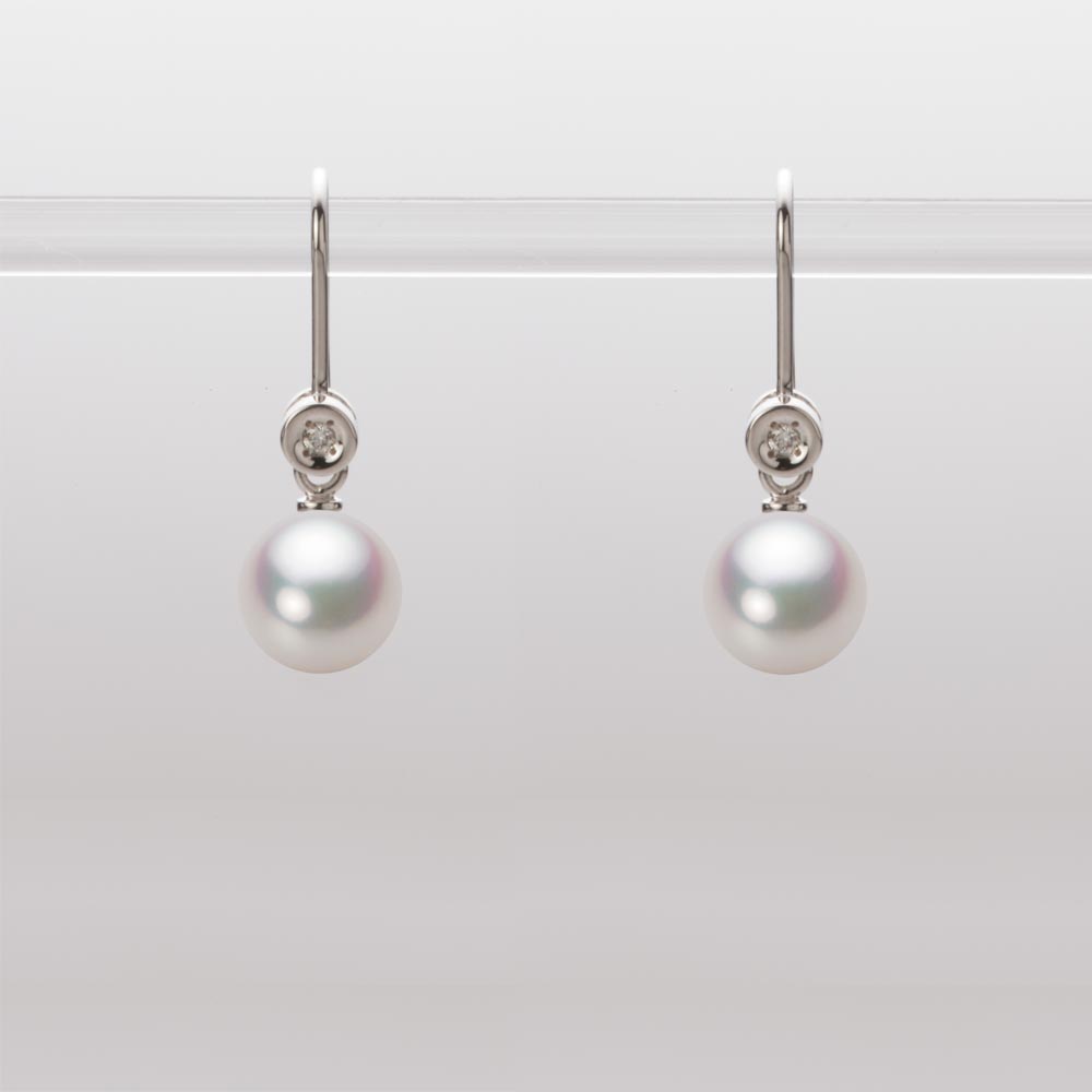 6.5mmアコヤ真珠ピアス（ホワイトピンク・マリン）