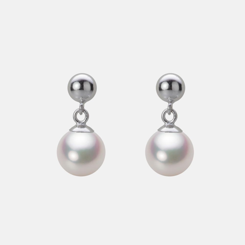 6.5mmアコヤ真珠ピアス（ホワイトピンク・マリン）