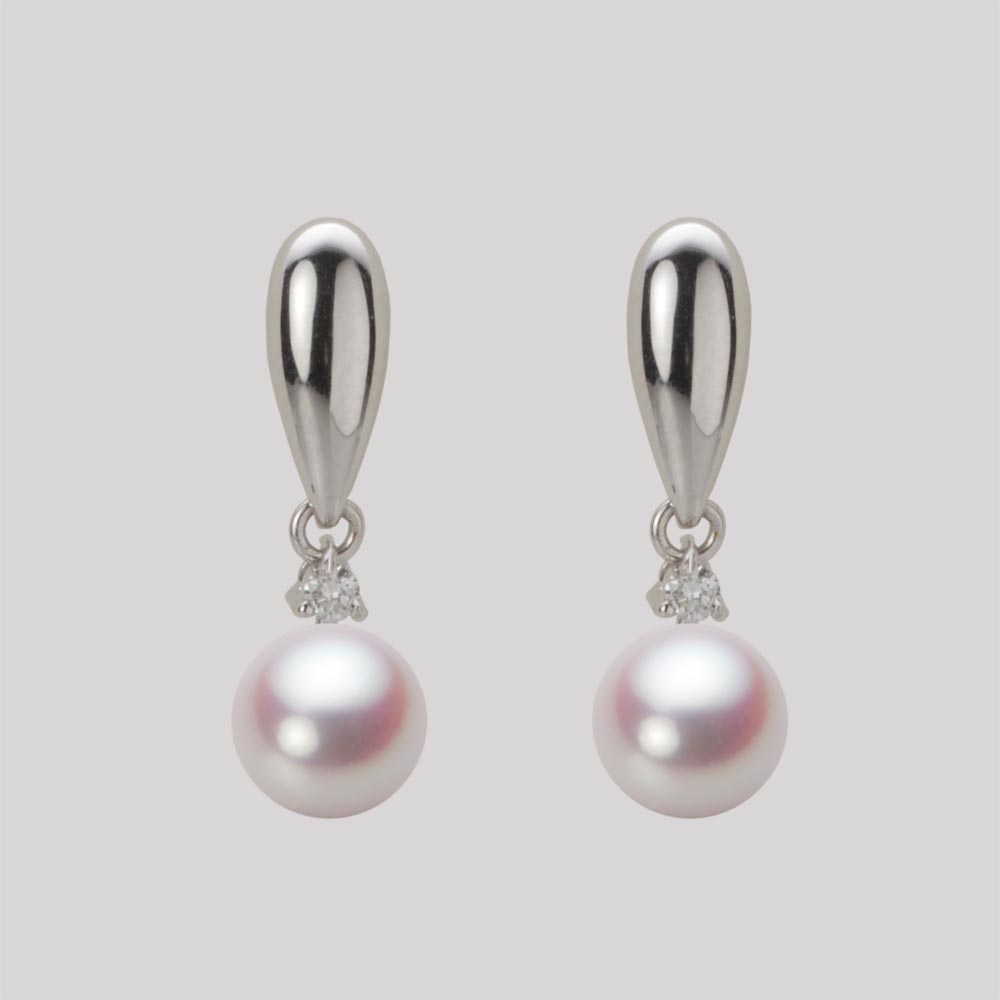 6.5mmアコヤ真珠ピアス（ホワイトピンク・ロゼ）