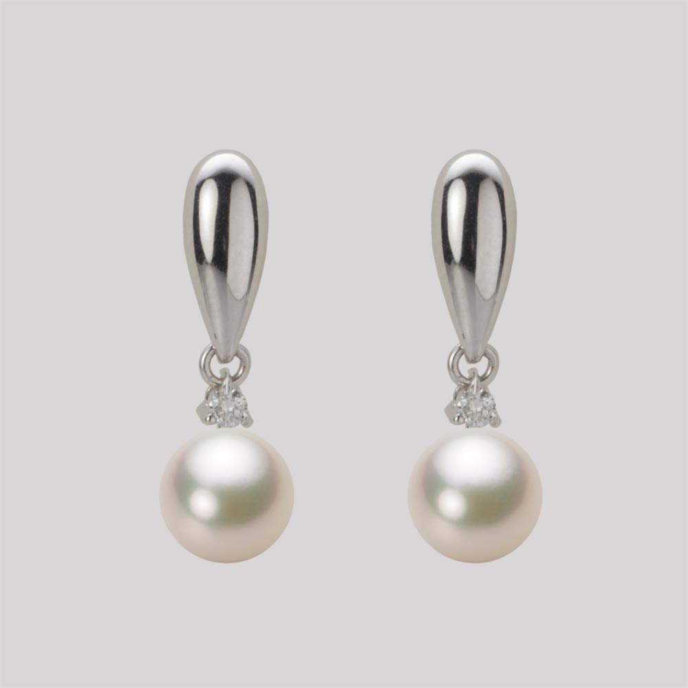 6.5mmアコヤ真珠ピアス（シャンパンゴールド）