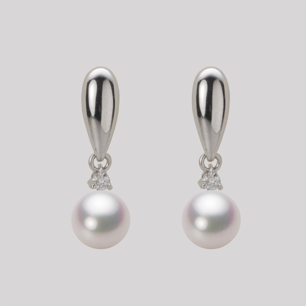 6.5mmアコヤ真珠ピアス（ホワイトピンク・マリン）