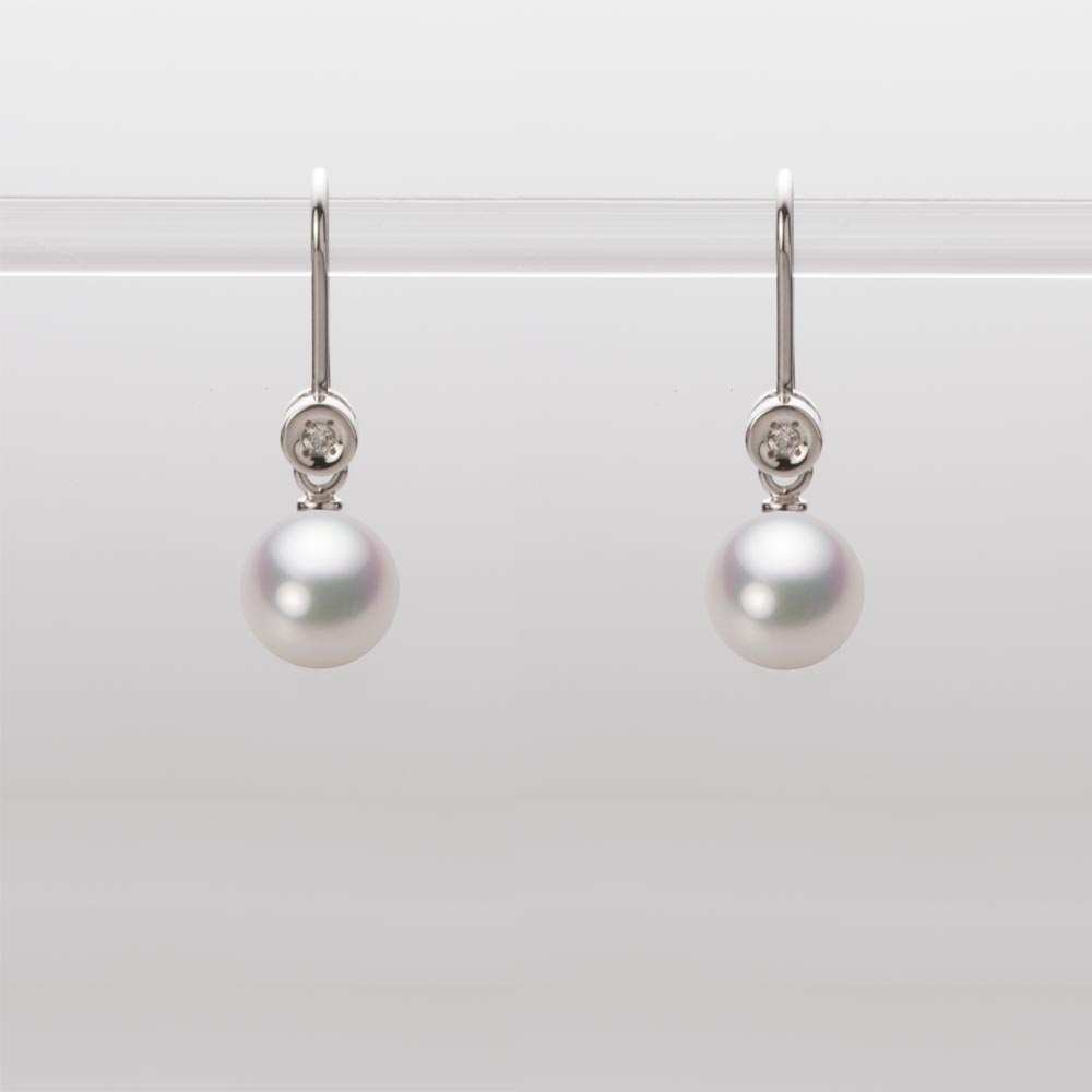 6.5mmアコヤ真珠ピアス（ホワイトピンク・マリン）