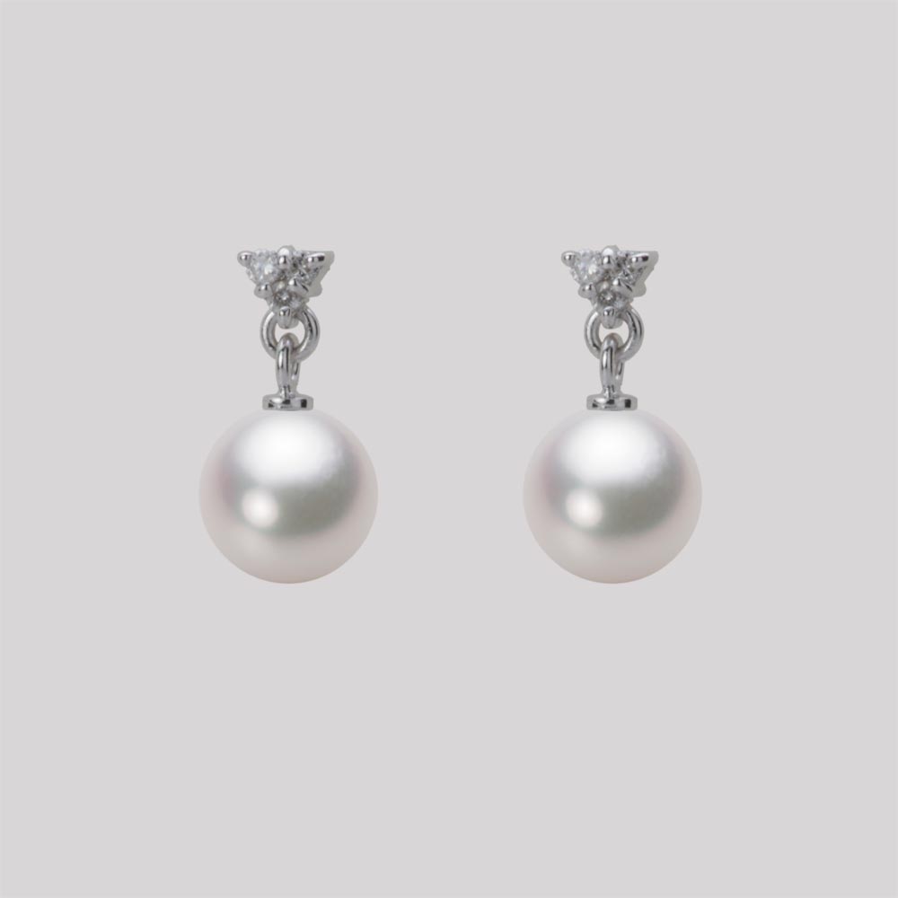 6.5mmアコヤ真珠ピアス（ホワイトピンク・マリン）