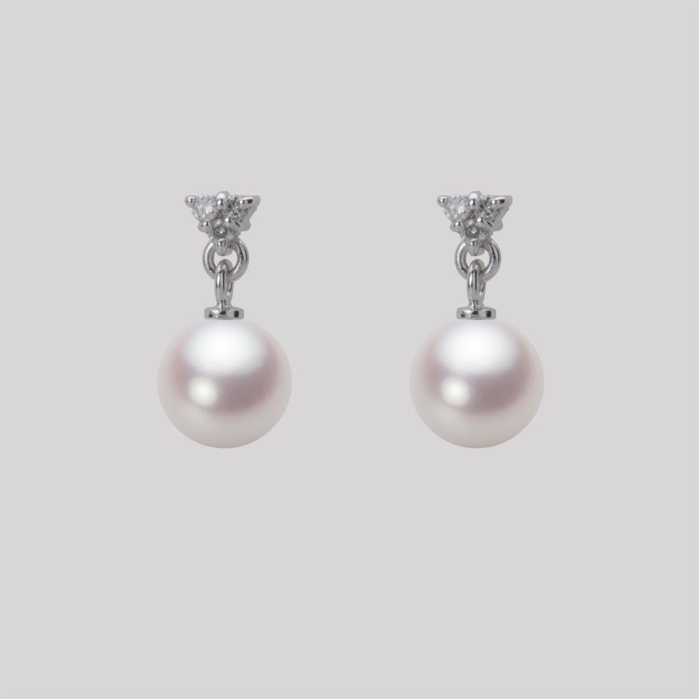 6.5mmアコヤ真珠ピアス（ホワイトピンク・ロゼ）