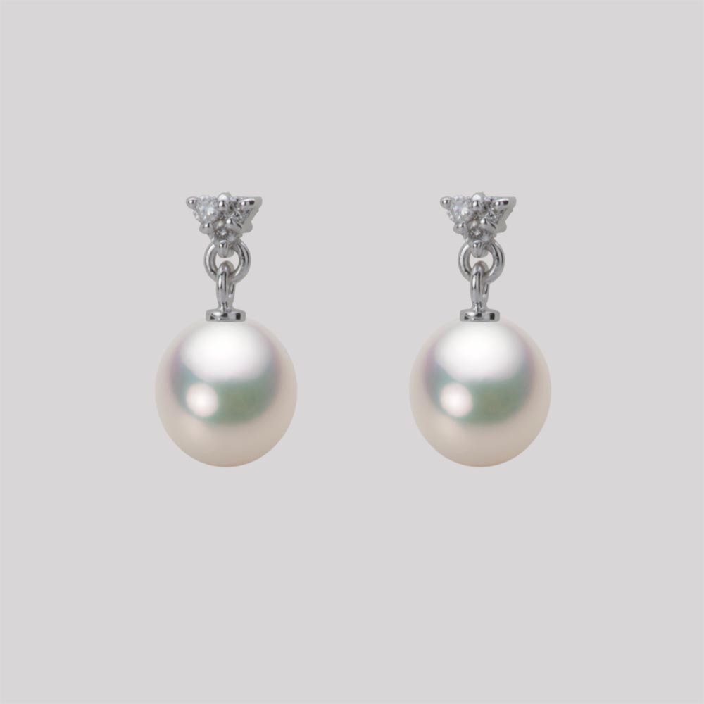 7.0mm アコヤ真珠ピアス （シャンパンホワイト）