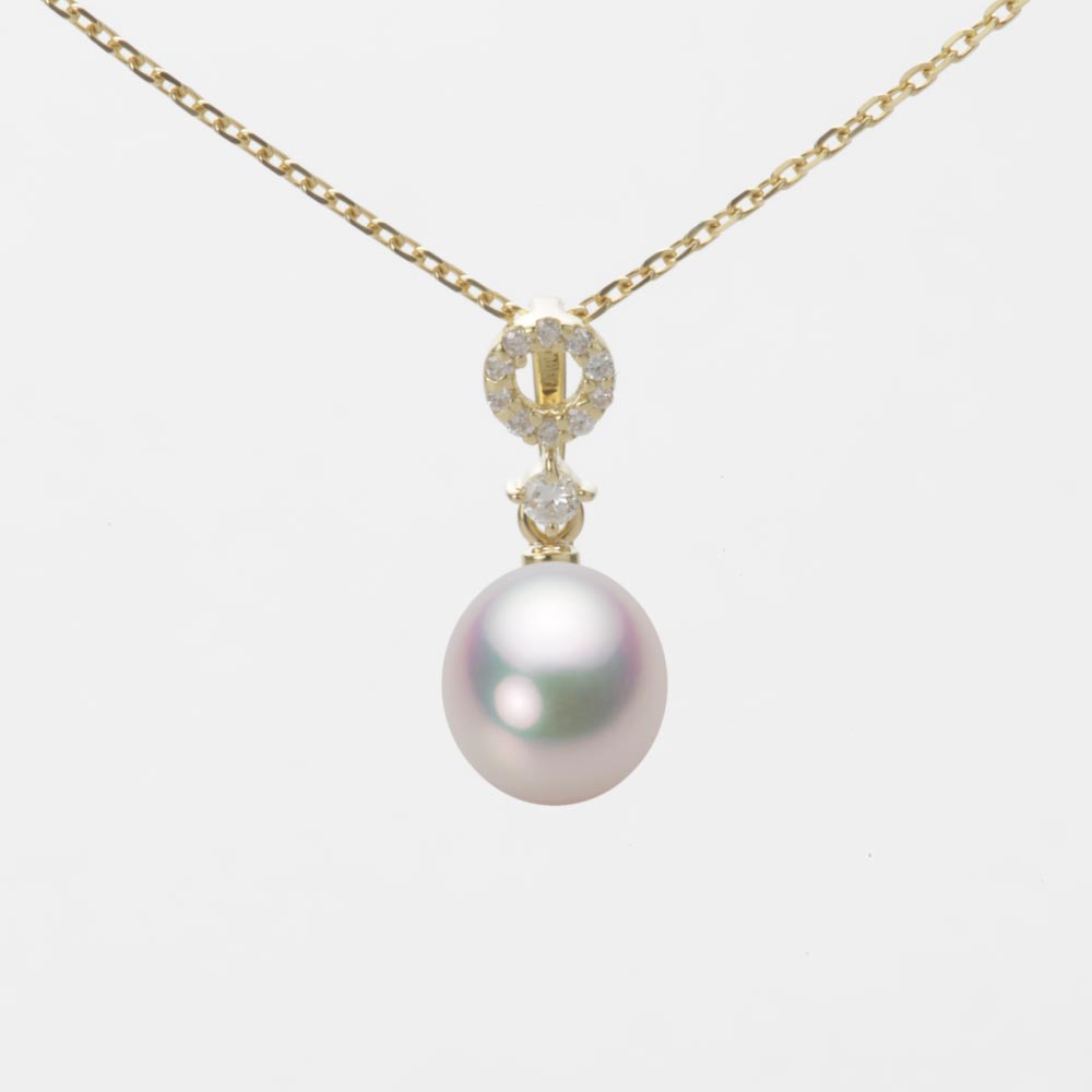 7.0mm アコヤ真珠ペンダント （ホワイトピンク・マリン）