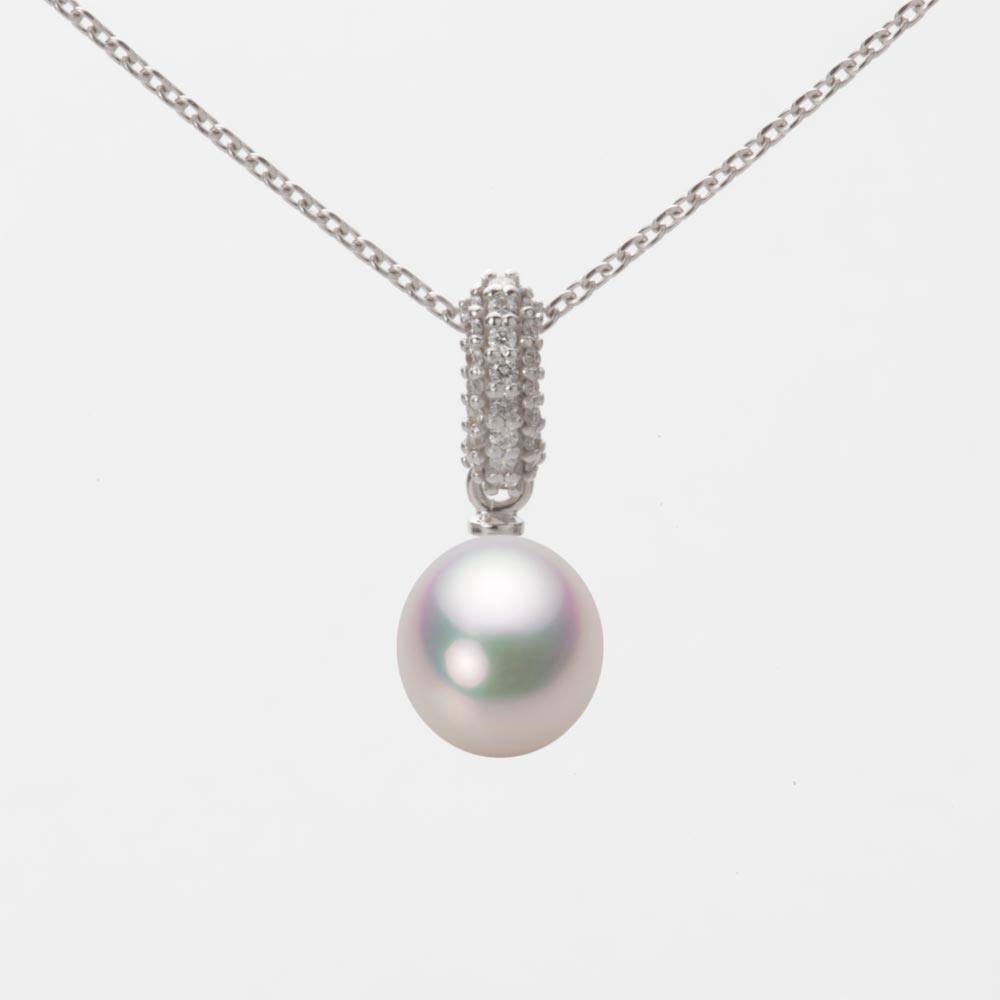 7.0mm アコヤ真珠ペンダント （ホワイトピンク・マリン）