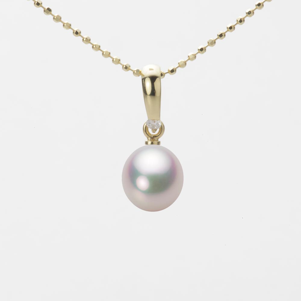 7.0mm アコヤ真珠ペンダント （ホワイトピンク・マリン）