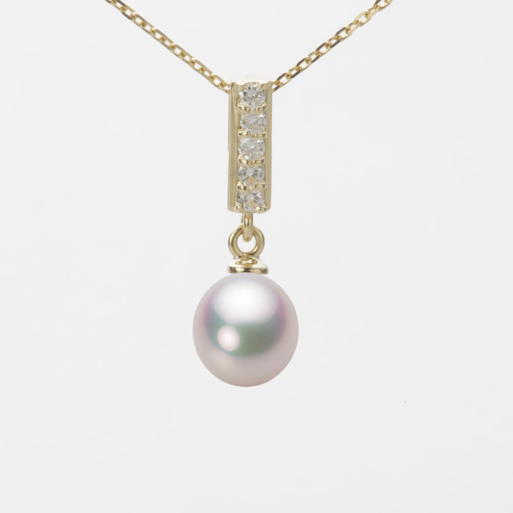 7.0mm アコヤ真珠ペンダント （ホワイトピンク・マリン）