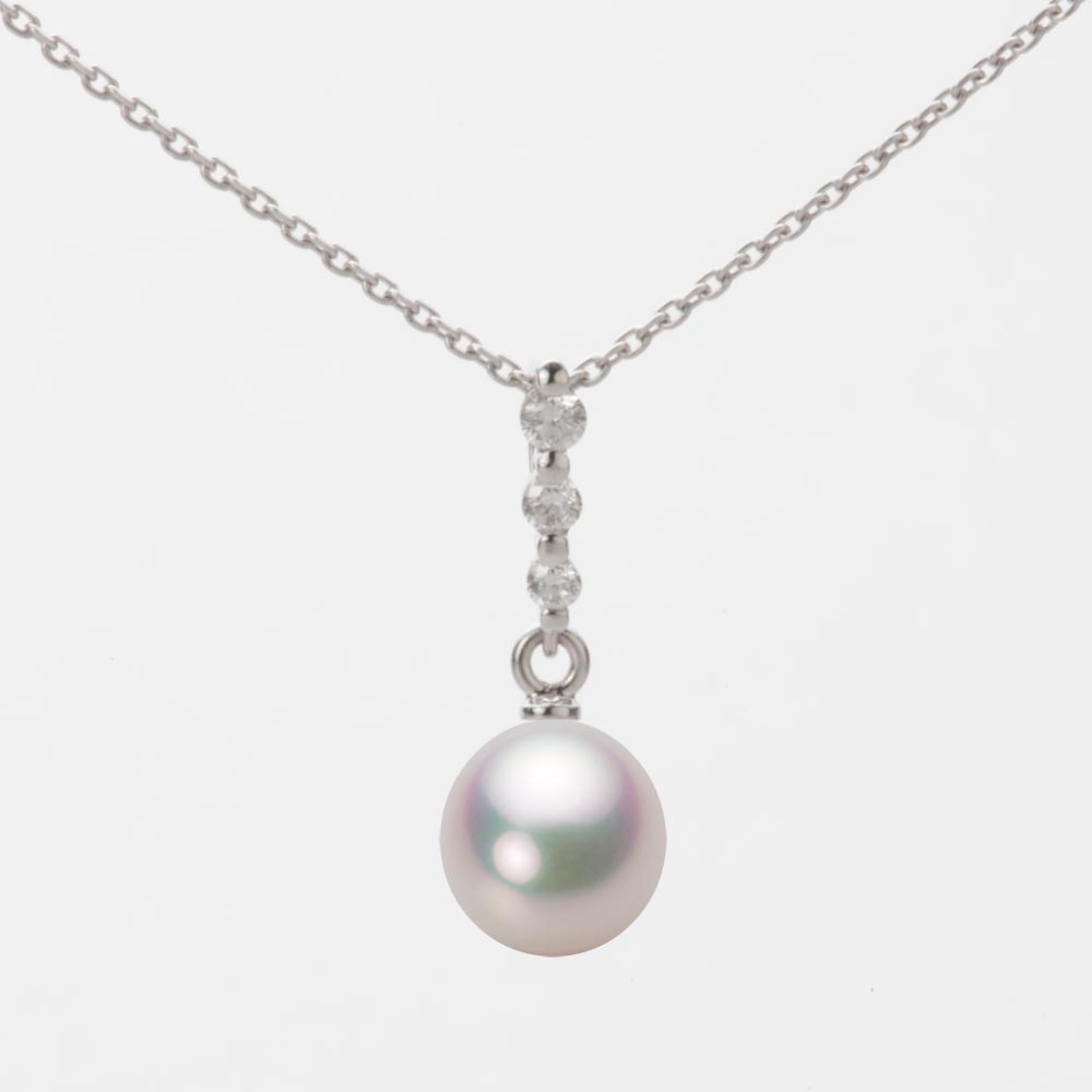 7.0mm アコヤ真珠ペンダント （ホワイトピンク・マリン）