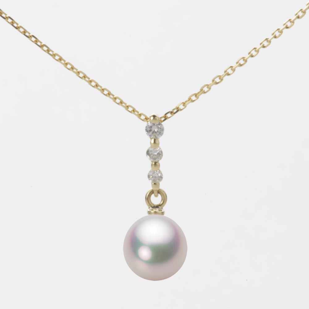 7.0mm アコヤ真珠ペンダント （ホワイトピンク・マリン）