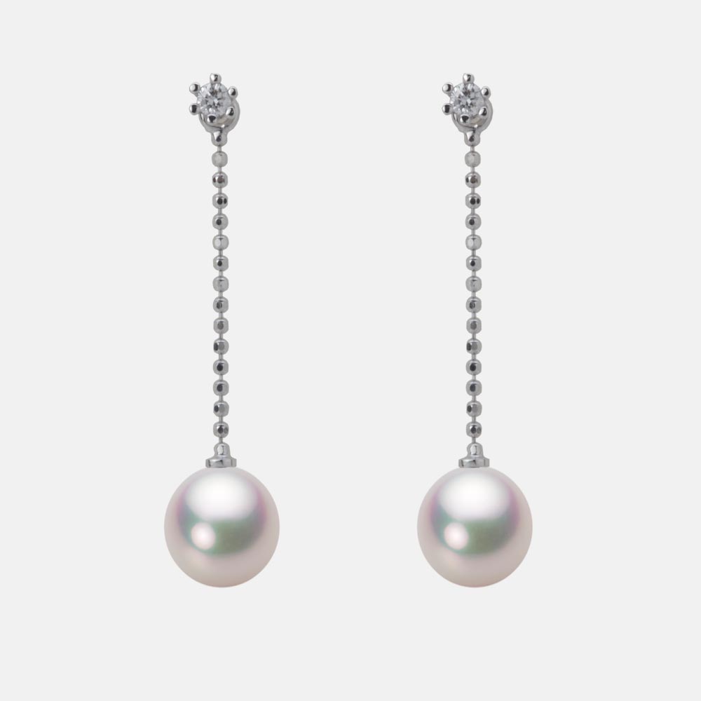 7.0mm アコヤ真珠ピアス （ホワイトピンク・マリン）