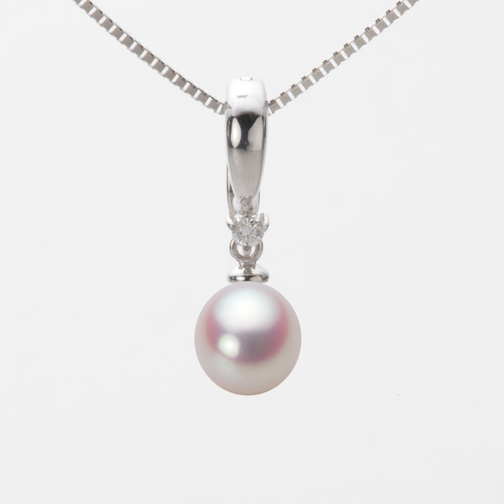 7.0mm アコヤ真珠ペンダント （ホワイトピンク・ロゼ）