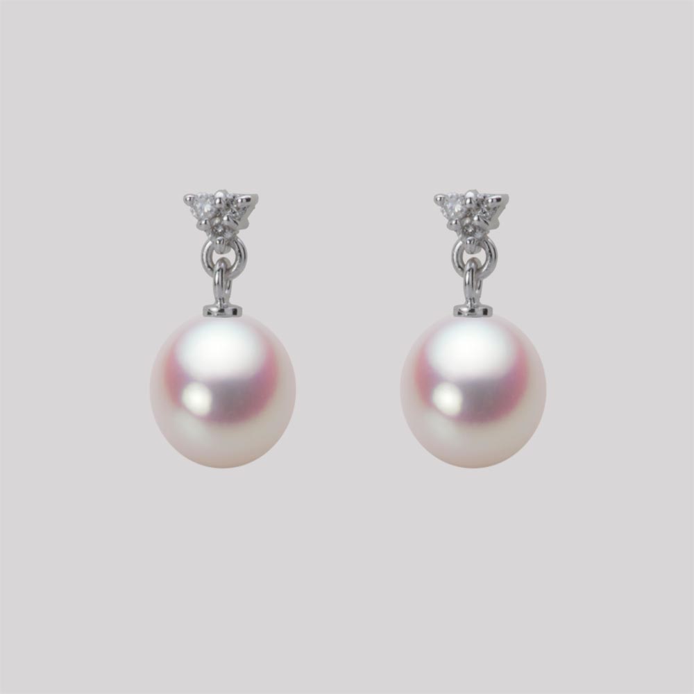 7.0mm アコヤ真珠ピアス （ホワイトピンク・ロゼ）