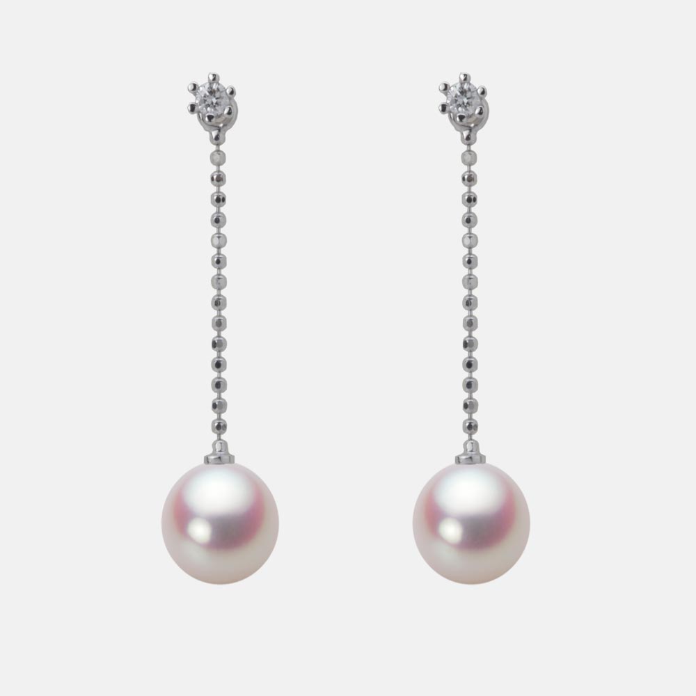 7.0mm アコヤ真珠ピアス （ホワイトピンク・ロゼ）