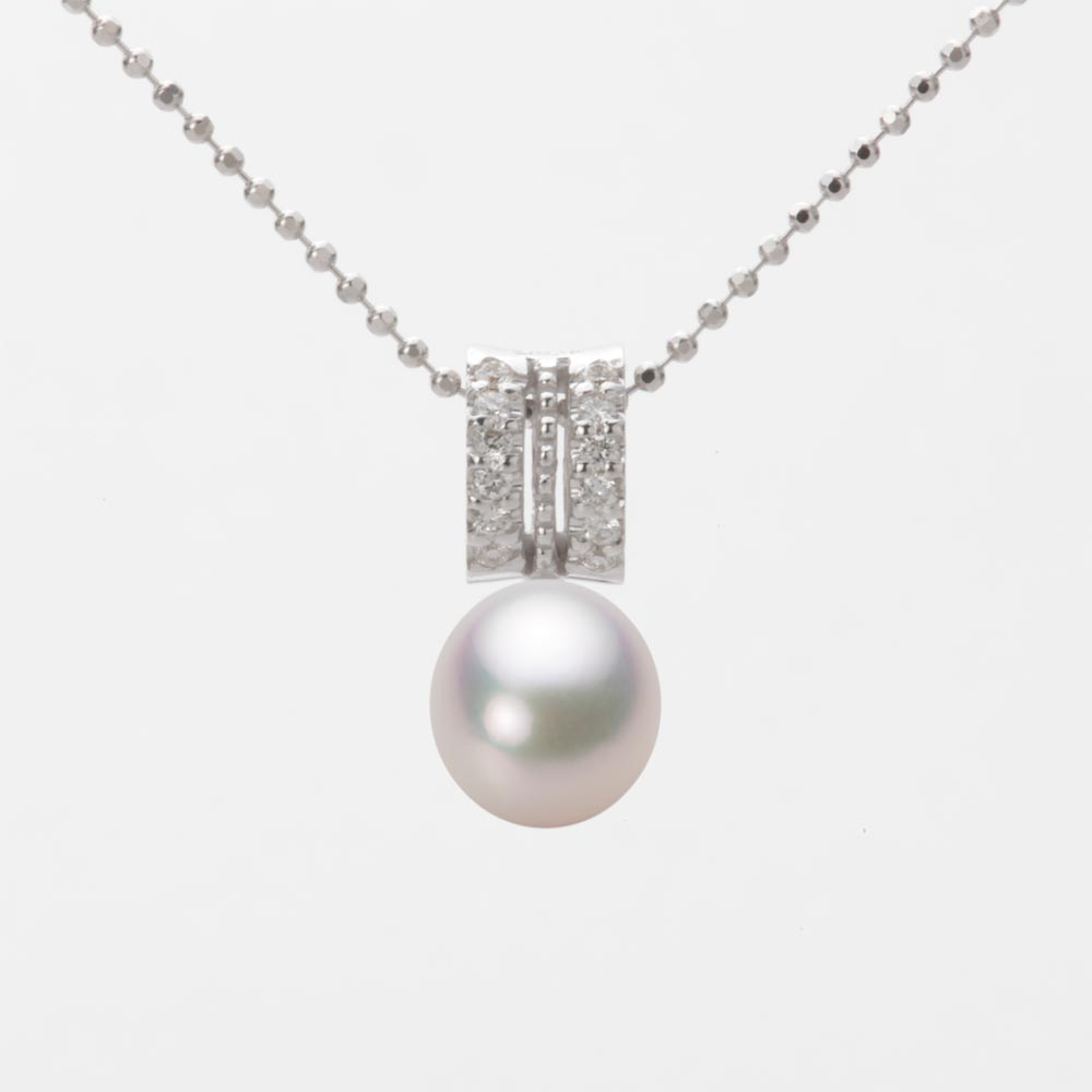 7.0mm アコヤ真珠ペンダント （ホワイトピンク・マリン）