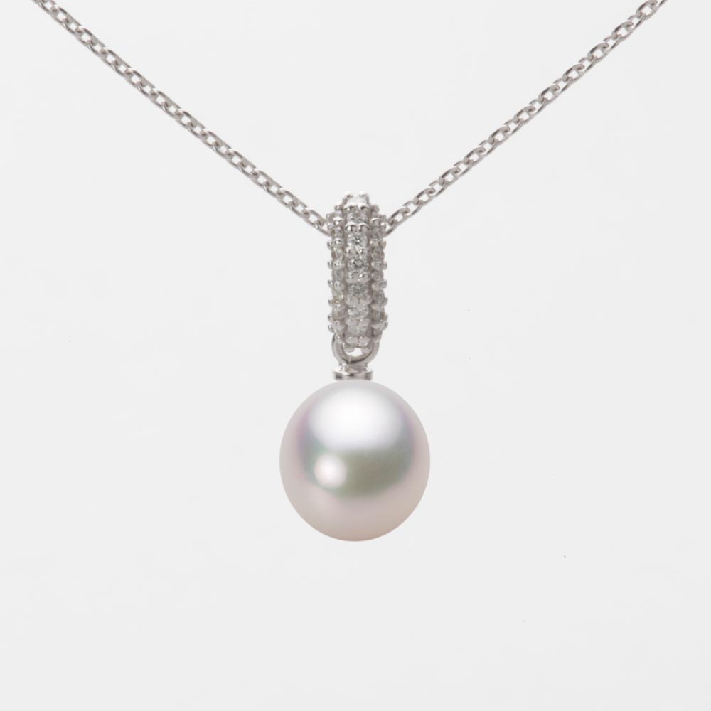 7.0mm アコヤ真珠ペンダント （ホワイトピンク・マリン）