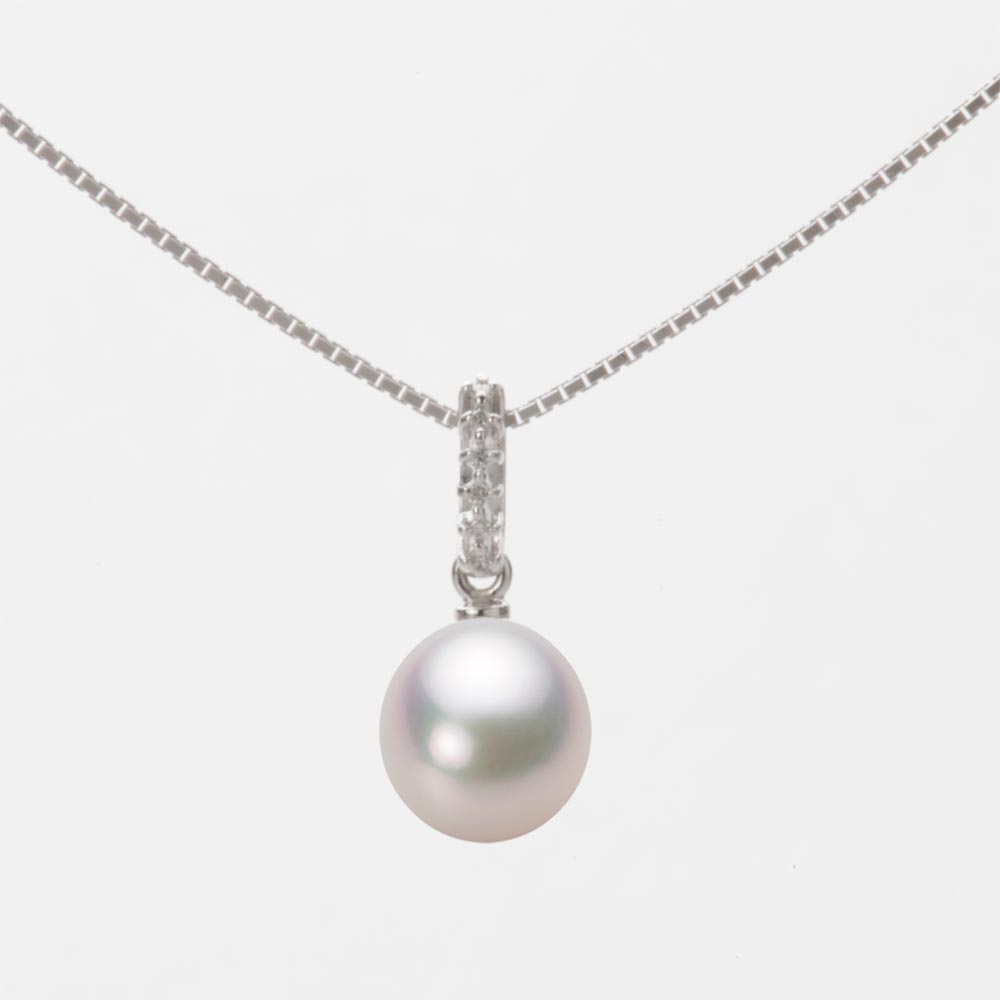 7.0mm アコヤ真珠ペンダント （ホワイトピンク・マリン）