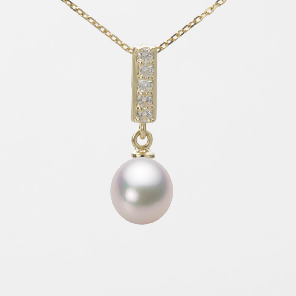 7.0mm アコヤ真珠ペンダント （ホワイトピンク・マリン）