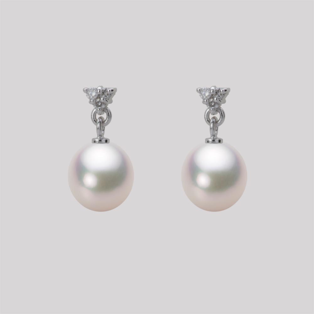 7.0mm アコヤ真珠ピアス （ホワイトピンク・マリン）