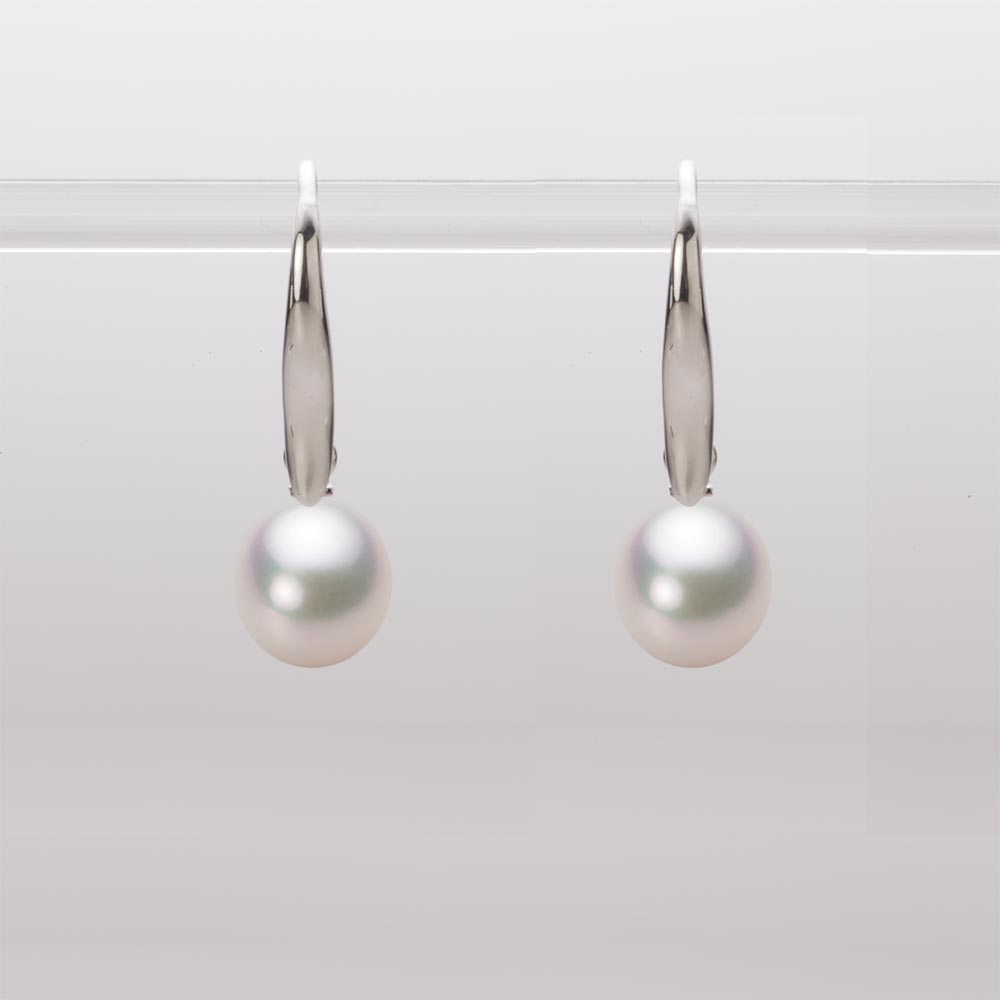 7.0mm アコヤ真珠ピアス （ホワイトピンク・マリン）