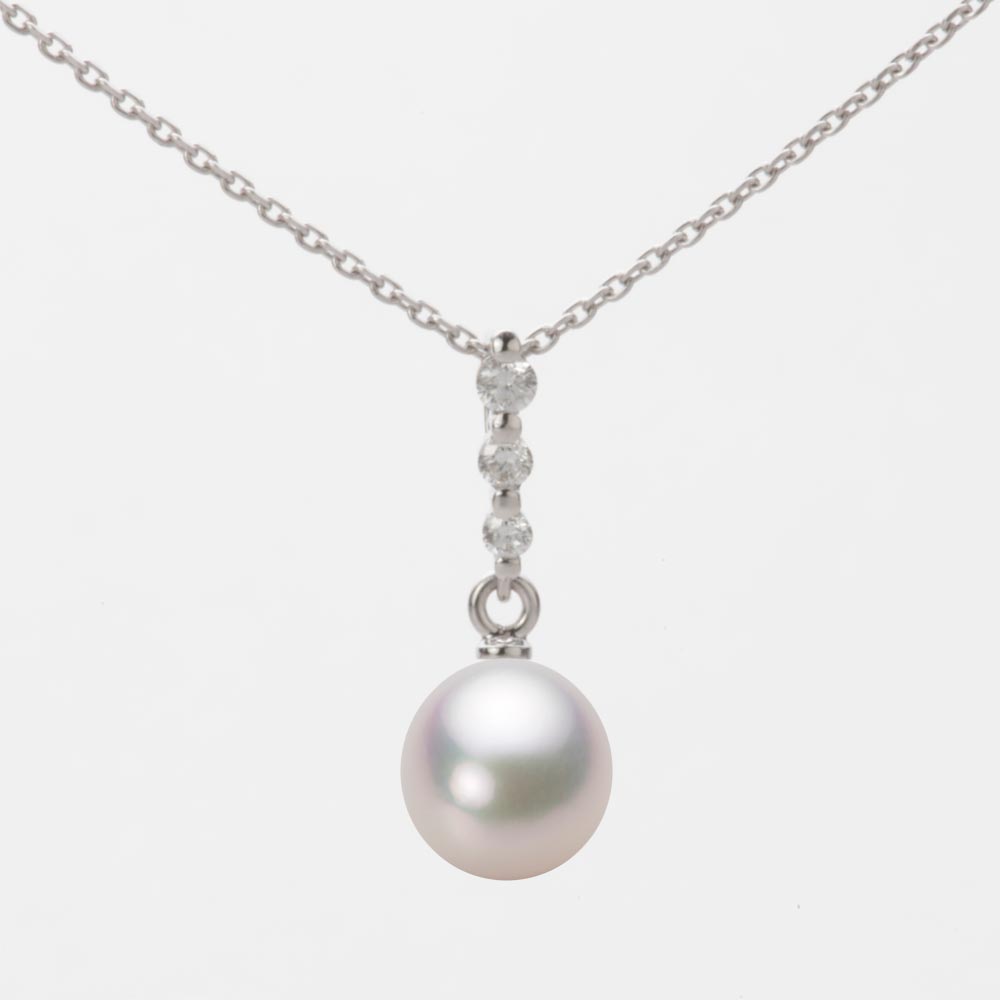 7.0mm アコヤ真珠ペンダント （ホワイトピンク・マリン）