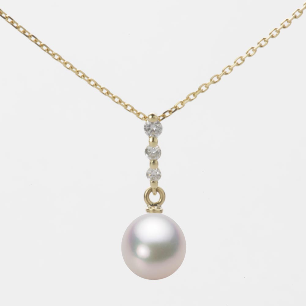 7.0mm アコヤ真珠ペンダント （ホワイトピンク・マリン）