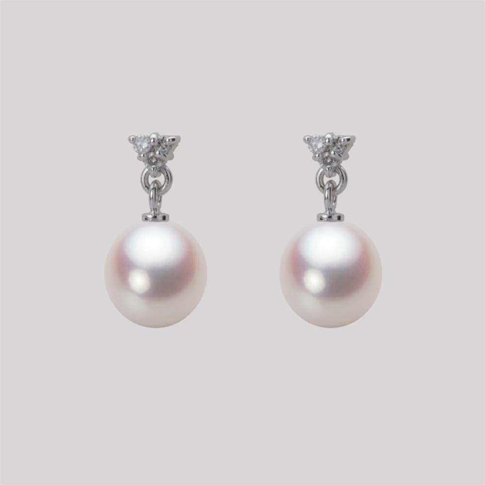 7.0mm アコヤ真珠ピアス （ホワイトピンク・ロゼ）