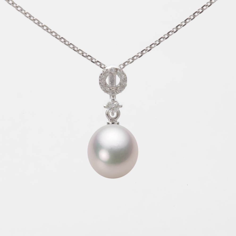 7.0mm アコヤ真珠ペンダント （ホワイトピンク・マリン）