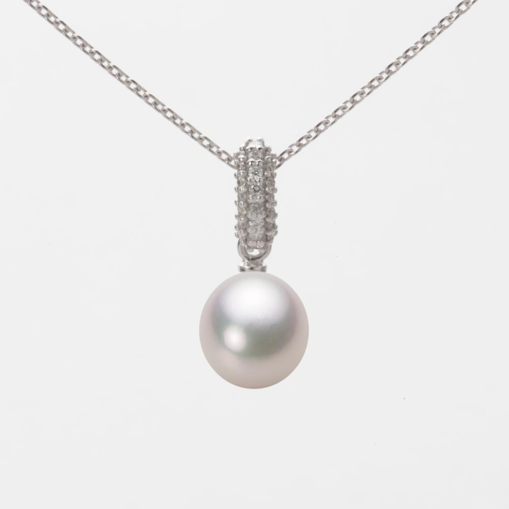 7.0mm アコヤ真珠ペンダント （ホワイトピンク・マリン）