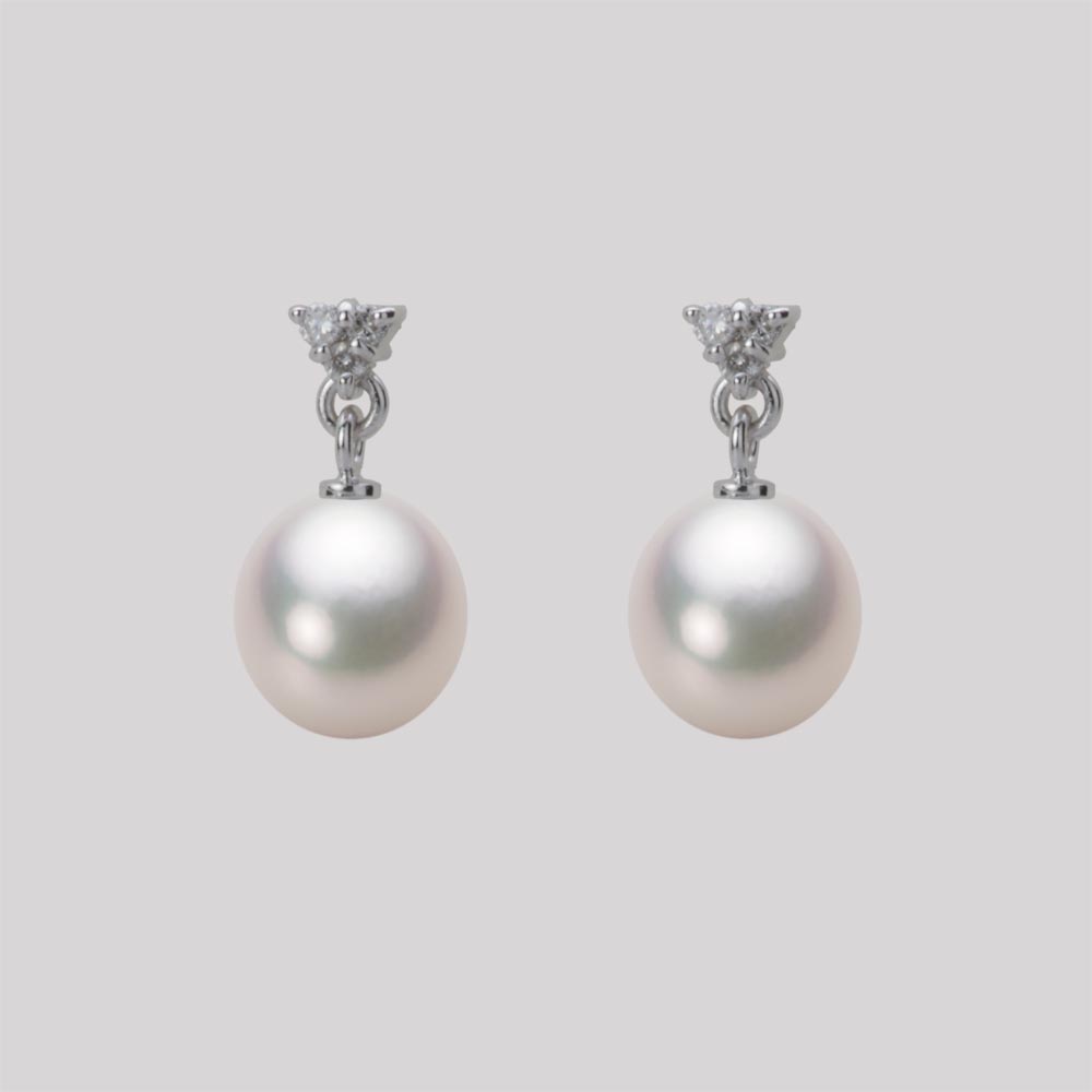 7.0mm アコヤ真珠ピアス （ホワイトピンク・マリン）