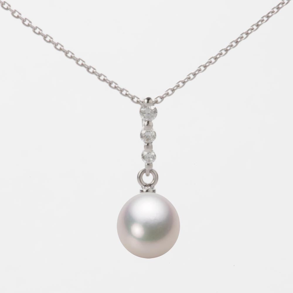 7.0mm アコヤ真珠ペンダント （ホワイトピンク・マリン）