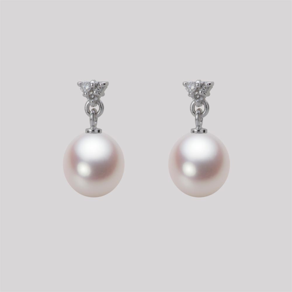 7.0mm アコヤ真珠ピアス （ホワイトピンク・ロゼ）