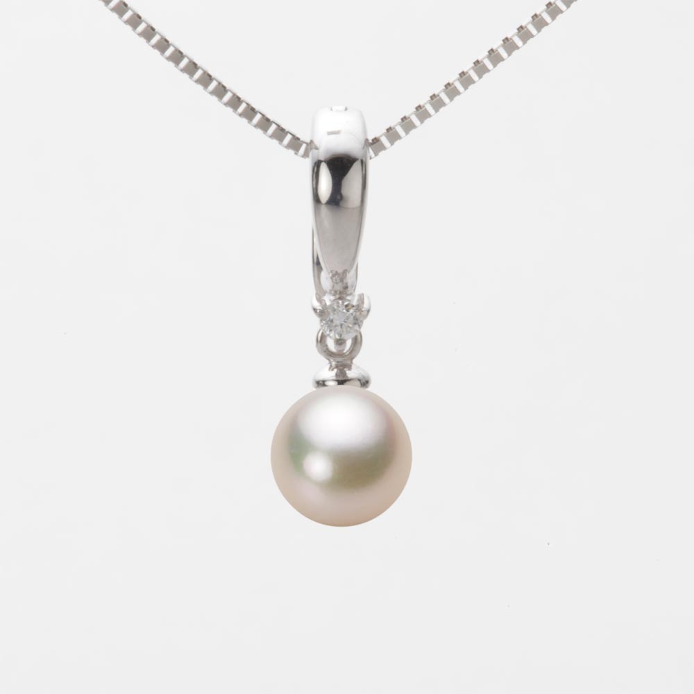 7.0mmアコヤ真珠ペンダント（シャンパンゴールド）